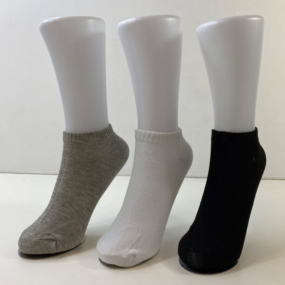 Your Missing Sock Unisex Ankle Socks 3 Pack No Show Gray White Black